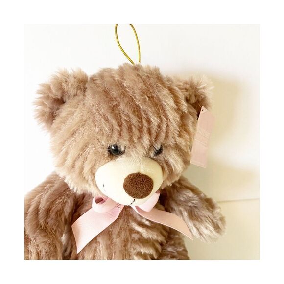 Burton & Burton Teddy Bear Brown Plush w/Pink Ribbon Bow Soft Tags NEW - Picture 2 of 10